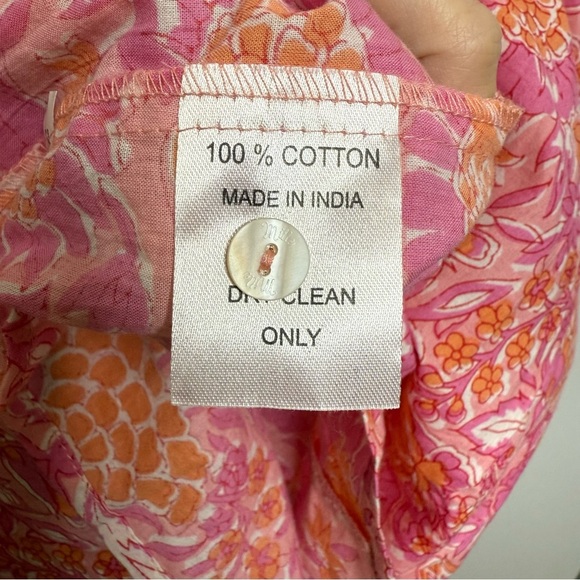 Mille - Victoria Dress in Pink Carnation - Pink/ Orange 100% Cotton - Small - Picture 6 of 11